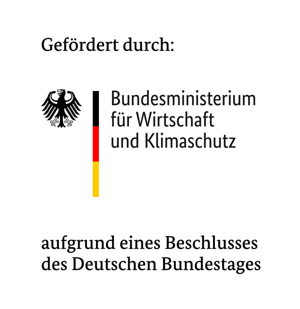 Dieses Projekt wird vom Bundesministerium für Wirtschaft und Klimaschutz (BMWK) aufgrund eines Beschlusses des Deutschen Bundestages gefördert