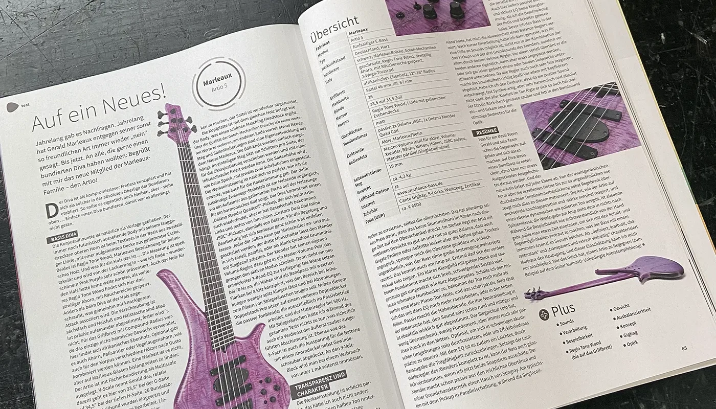 Gitarre und Bass in der Werkstatt